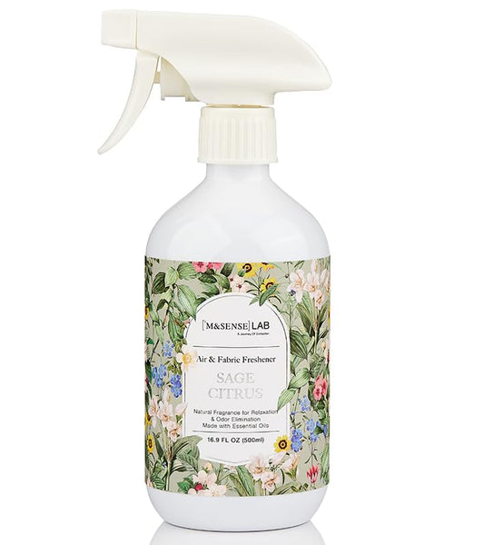 ‌M&SENSE Air & Fabric & Pet Odor Eliminator Spray - 16.9oz Large Size Natural Safe Air Freshener Sage Citrus Scented Deodorizer for Home Eliminates Smoke & Musty Smells, Ideal for ‌Balcony & Kitchen - color: Sage Citrus
