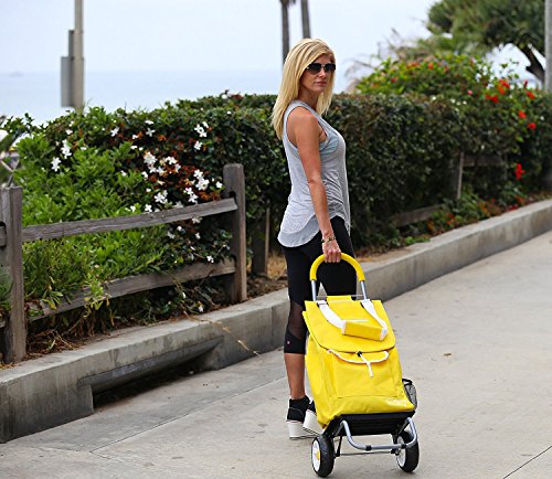 dbest products Trolley Dolly Shopping Grocery Foldable Cart Storage Mom, Blue Polka Dot - color: Daisy, style: Cart