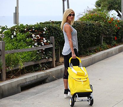 dbest products Trolley Dolly Shopping Grocery Foldable Cart Storage Mom, Blue Polka Dot - color: Daisy, style: Cart