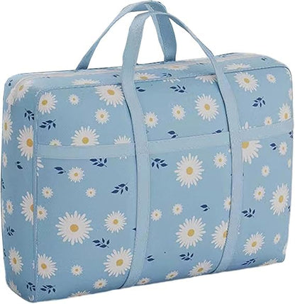 1 PCS Waterproof Space Saving Organizer,Durable nonwovens Fabric Moving Tote for Comforter Quilt and Bedspread - color: blue