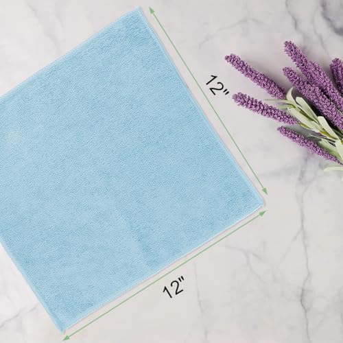 UNIMADE Washcloths Bulk - 100 Pack - Face Towels (12" x 12"), Highly Soft Wash Cloths and Hand Towels, Fast Drying Multi-Purpose Microfiber Cleansing Cloths for Bathroom, Hotel, Spa, and Salon - Blue - color: Blue, size: 100Pack