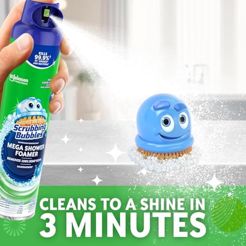 Scrubbing Bubbles Mega Bathroom and Shower Foamer Aerosol, Rainshower Scent, 20oz - size: 20 Ounce (Pack of 1)