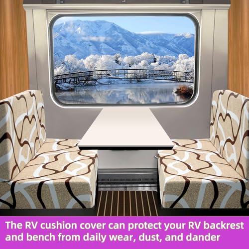 TOPCHANCES RV Dinette Cushion Covers,Stretch Camper Cushions Cover Replacement Bench Cushion Cover Washable Loveseat Slipcovers for Travel Trailer Couch (Pattern 6) - color: Pattern 6