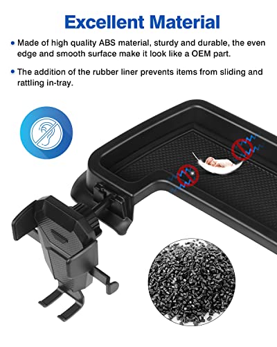 Autorder Phone Holder Mount for Jeep Grand Cherokee 2022 2023 2024 2025/Grand Cherokee L 2021 2022 2023 Center Console Dashboard Organizer with Phone Stand with Anti-Slip Mat - color: 2022-2025 Jeep Grand Cherokee