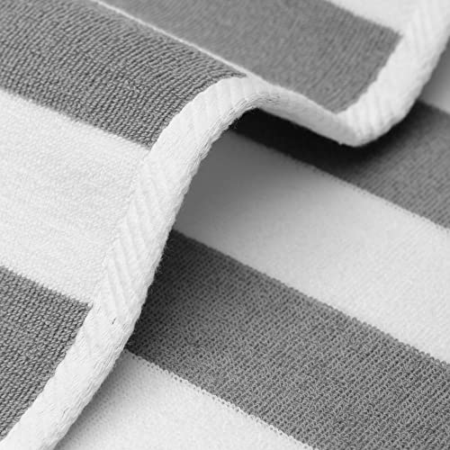 Cotton Paradise, Cabana Stripe Beach Towels 4 Packed, 30x60 inches Extra Large Pool Towels, Soft Absorbent Quick Dry, Light Gray - color: Light Gray