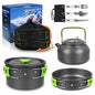 8Pcs Set Camp Cookware Camping Cooking Portable Mess Kit Backpacking Gear Non-Stick Pot Kettle Camping Pots and Pans Chopping Board Folding Tableware for Camping Hiking Picnic
