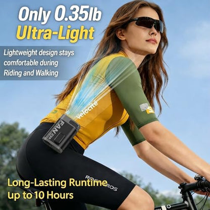 Portable Waist Hip Clip Fan, 0.35lb Ultra-Light Belt Clip Fan, 3000mAh 8Hrs Battery, 4 Speeds, 360° Adjustable with Lanyard & LED Light, Shirt Body Cooling Fan for Workout Camping Travel (Black) - color: Black