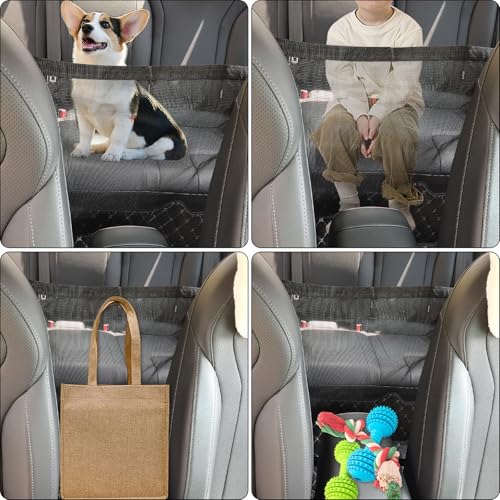 RUIANTE Dog Car Net Barrier Pet Travel Barrier Car Divider Mesh Drive Safely Adjustment Length for Children and Pets Dogs Sturdy Mesh Car Ceiling Cargo Net Universal Fit Cars SUVs Truck Pickup Black