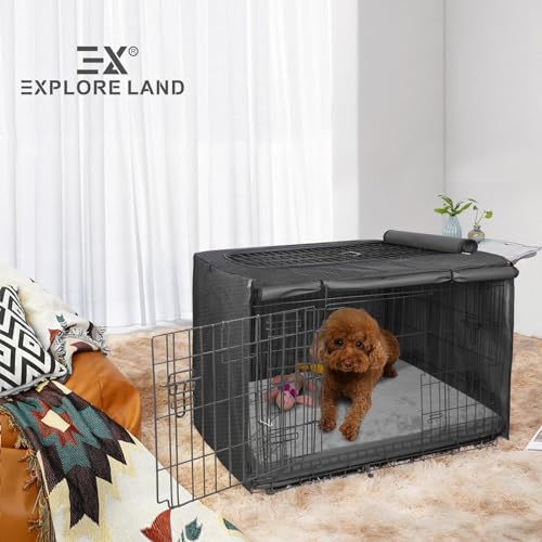 Explore Land Waterproof Dog Bed Cover Machine Washable Fluffy Dog Bed Replacement Cover, 48Lx36Wx4H inch, Gray - color: Gray With Softer Fluffy, size: 48”Lx36”Wx4”H