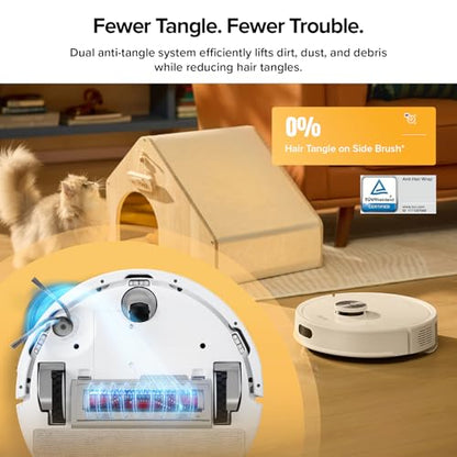 roborock Q7 M5+ Robot Vacuum and Mop, Upgraded from Q5 Max+, Up to 7-9 Weeks Self-Empty, 10000Pa Suction, Dual Anti-Tangle System for Pet Hair & Carpet, PreciSense LiDAR Navigation, App Control, White - color: White