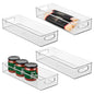 iDesign Slim Extra Long Clear Storage Bin, 4-Pack | Narrow, Stackable, Kitchen or Pantry Organizer - size: 16 x 6 x 3, style: Pack of 4
