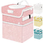 Cute Mini Car Trash Bag with Lid, Glitter Garbage Can Bin Hanging for Back/Front Seat/Console, Waterproof, Leakproof, 2.5 Gallon, Pink Bling Sparkly - color: Pink Bling Sparkly