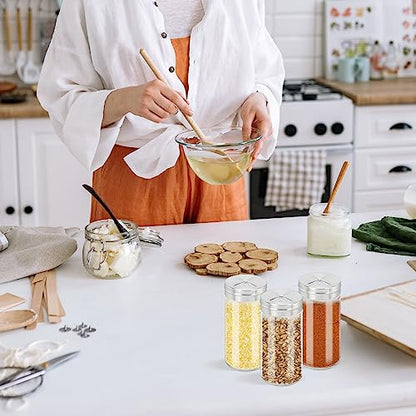 Segarty Spice Jar, 3 Pack 4 oz Glass Spice Jars with Shaker Lids, Clear Seasoning Organizer Spice Containers with Adjustable Pour Holes for Kitchen Cabinet, Salt Shakers with Stainless Lid - size: 4oz / 120ml
