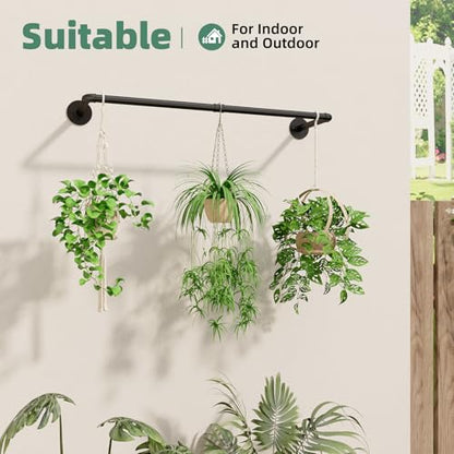 Galood Plant Hanger Indoor Hanging Planters for Indoor Plants Hanging Plant Holder Black Metal Rod(Pot/Chain/Plant not Included - size: 36.2in