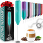 Zulay Kitchen Powerful Milk Frother Wand - Handheld Stainless Steel - Battery Operated Drink Mixer for Coffee, Lattes, Cappuccino, Matcha - Froth Mate Frother Gift - Cool Tide - color: Cool Tide, size: Classic Froth Mate