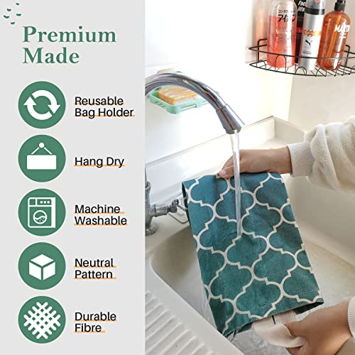 Plastic Bag Holder, Washable Grocery Bag Holder for Plastic Bags, Durable Plastic Bag Storage Dispenser with Hanging Loop, Wall Mount Trash Bag Dispenser for Home Kitchen Cabinet (Dark Green) - color: Green
