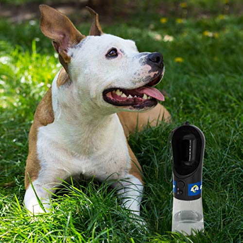 Dog Water Bottle. NFL Los Angeles RAMS PET Water Bottle. Best Cat Water Bottle. Water Fountain Dispenser for Dogs & Cats. - color: Los Angeles Rams