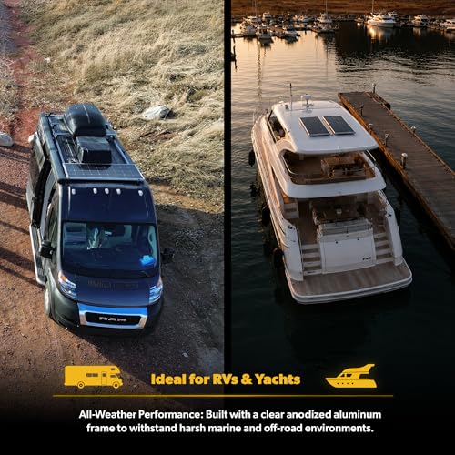 Go Power Overlander Charging Kit 200W - 12V Solar Panel Kit w/ 30-Amp Bluetooth® PWM Controller, Expandable Up to 600W, Includes 2X 25ft Solar Output Cables (Male and Female) for RV & Dry Camping Use