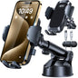 2026 Ultimate Best【True Military-Grade & Safety Cert】Car Phone Holder【Upgraded 360 Rotation & 100+LBS Strongest Suction】5-in-1 Truck Windshield Dashboard Vent Mount Stand for iPhone Android,Deep Black - color: Deep Black