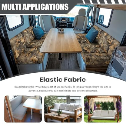SEANATIVE Camo Hunting Print RV Dinette Cushion Covers Couch Cushion Slipcovers Stretch Camper Cushions Cover Replacement Sofa Slipover for Travel Trailer Couch Backrest Cover & Bench Cover - color: Camo Hunting Print