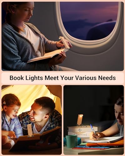 DEWENWILS USB Rechargeable Book Reading Light, LED Clip on Booklight Flexible Reading Lights in Bed, Car at Night, Warm White, Brightness Adjustable, Perfect for Bookworms, Kids (Peach Fuzz) - color: Peach Fuzz
