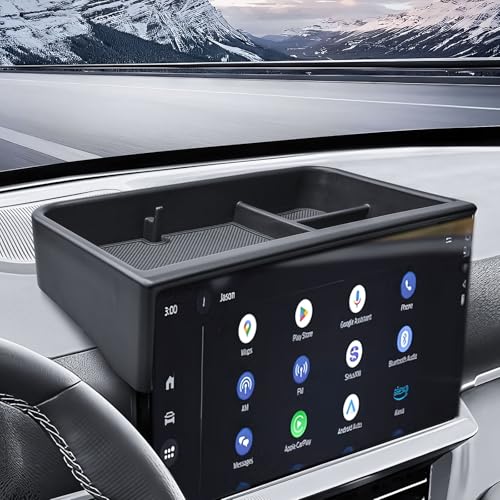 Dashboard Organizer Tray Compatible with 2025 2026 Ford Explorer Active/ST-Line/Platinum/ST Accessories (13.2-Inch Screen ONLY) – Custom Fit ABS Dash Storage Box Behind Screen Organizer