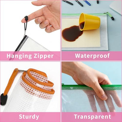 EVERECO 30 Pack A3 Mesh Zipper Pouch Bags (16.7x12 in) - Large Plastic Zipper Pouches for Organizing, Board Game Storage & Puzzle Storage, Toy Organizer Bags, Travel Bag Organizer - style: 30 Pack