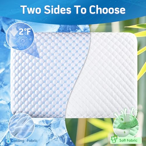 Stomach Sleeping Pillow for Back & Stomach Sleeper, Flat Soft Pillows for Sleeping Thin Memory Foam Pillow for Back Shoulder Neck Pain Relief - Cooling Ultra Thin Pillows for Sleepers 1.75-Inches - size: 1.75"H (Standard) Extra Slim