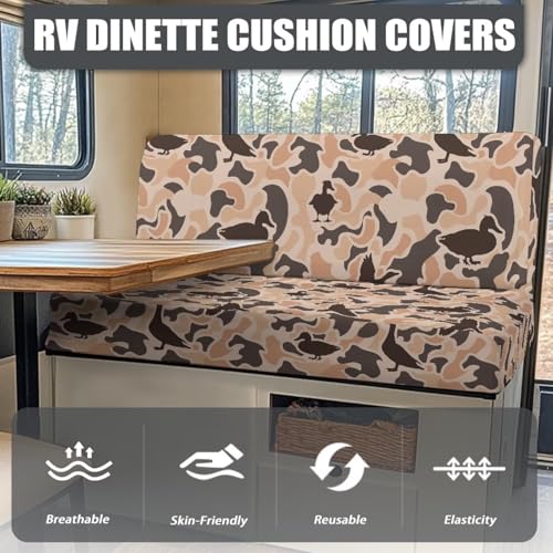 SEANATIVE Duck Camo RV Dinette Sofa Cover Replacement Camper Cushions Cover Slipcovers for Travel Trailer Couch Bench Covers Rectangle Loveseat Protective Cover Prevent Scratches - color: Duck Camo
