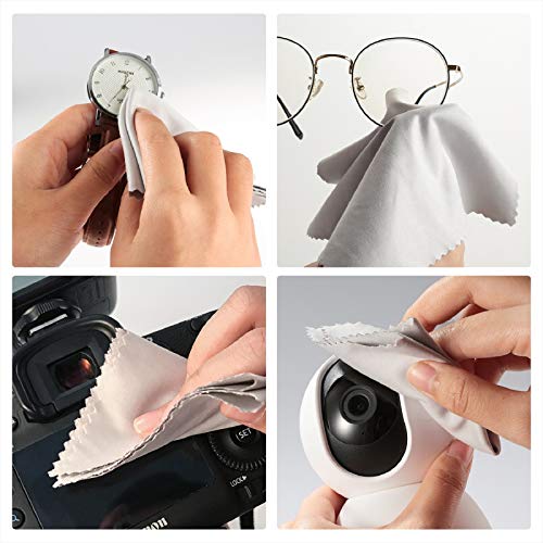 18 Pack Premium Microfiber Cleaning Cloths for Glasses, Glasses Cleaning Cloth for Cleaning Lenses, Screens, Cameras, Cell Phone, Eyeglasses, LCD TV Screens, Tablets and More - size: 6 x 7 in
