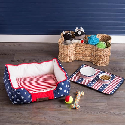 Bone Dry Pet Storage Collection, Bone Shape Hyacinth Toy Basket, Natural, Small - color: Natural, size: Small