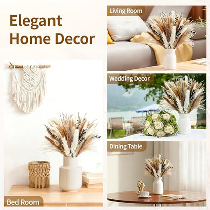 Bpole Dried Pampas Grass Bouquet - 92 Pcs 11-13 inch Pampas Grass Decor with Bunny Tails,Eucalyptus & Lavender Dried Boho Flowers for Vase Wedding Home Table Decor,Rustic Farmhouse Party - size: 11-13 inch 92PCS