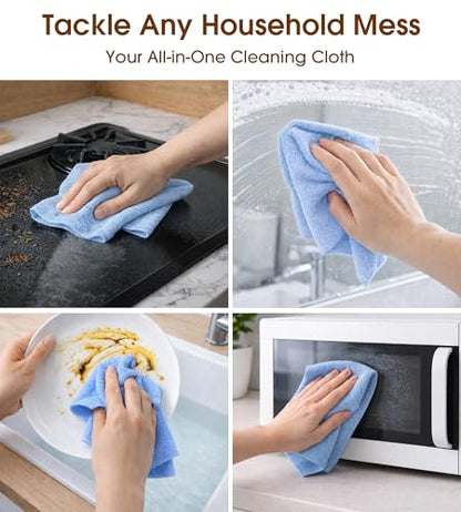 KitchLife Microfiber Cleaning Cloth Roll, 200 Pack - Tear-Away Microfiber Paper Towels, Lint-Free, Reusable, Washable for Kitchen, Car, Dishes, and Sensitive Surfaces (Blue) - color: Blue, size: 100 Pack x 2