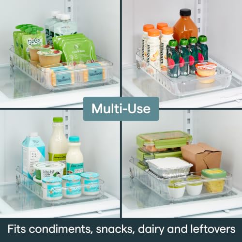 YouCopia RollOut Fridge Caddy BPA-Free Clear Rolling Refrigerator Organizer Bin with Adjustable Dividers and Handles, 9" Wide - size: 9" Wide