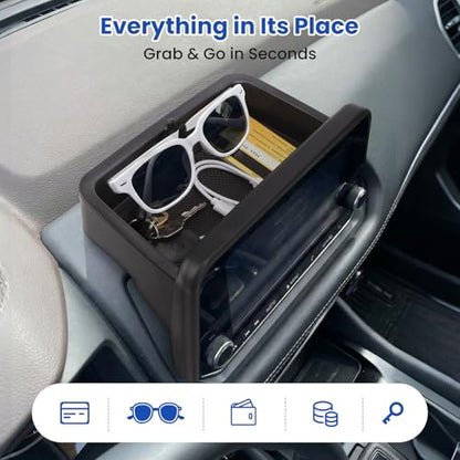 8-Inch Screen Only Dashboard Organizer for Nissan Rogue 2021-2026, Behind Screen Dashboard Tray for 21-26 S/SV, 21-23 SL, 25-26 Rock Creek, Anti-Slip ABS Storage Box with Sunglasses Holder