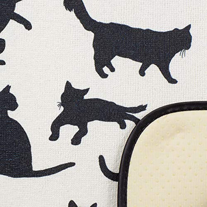 Bone Dry Machine Washable, Ultra Absorbent Pet Mat, 12x18, Cat Silhouette - color: Cat Silhouette, size: 12"L x 18"W