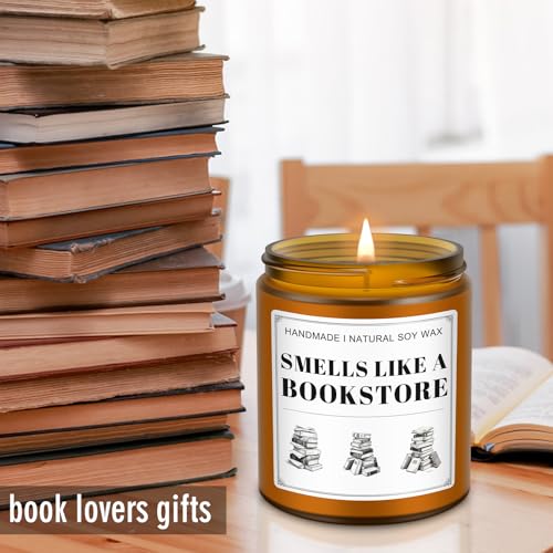 Book Lovers Candle Gifts, Funny Gift Ideas for Book Lovers, Birthday Bookish Presents for Readers Librarian Bookworms -Old Book Candles (7Oz) - style: BOOK