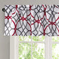H.VERSAILTEX Blackout Curtain Valances for Kitchen/Bathroom - Thermal Insulated Window Valances for Living Room/Bedroom Rod Pocket Short Curtain 1 Panel, 52x18 inch, Geo in Burgundy and Gray - color: Geo in Burgundy and Gray