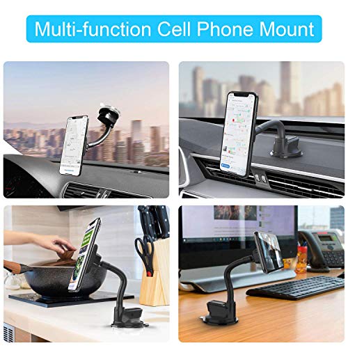 APPS2Car Magnetic Car Phone Holder Mount [6 Strong Magnets], Cell Phone Holder Car [Suction Cup], Phone Car Holder Mount [Windshield Dashboard] fit for Most Smartphones