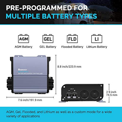 Renogy Boost 10A 36V/48V Auto DC Input MPPT Solar Charge Controller LCD Display Solar Panel Regulator fit for Sealed Flooded AGM, GEL, LFP, USER Battery for Golf Carts and Electric Vehicles, Rover 10A - style: Boost 10A 36V/48V
