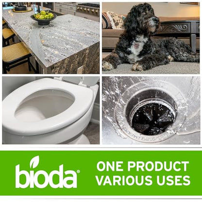 Bioda Multi-Purpose Probiotic Enzyme Cleaner and Deodorizer | Professional Strength | Trash Can Deodorizer, Pet Stains and Odors, Drains, Floors, Bathrooms, Toilets | Made in USA | 1 Gallon | 4 Pack - size: 128 Fl Oz (Pack of 4)