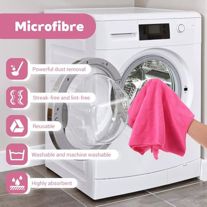 6 Pcs Multicolor Extra Large Microfiber Cleaning Cloth 30 x 20 Inch Reusable Thick Cleaning Towel Washable Solid Color Microfiber Towel for Home Office Window Cars Glass