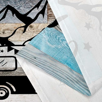 RV Shower Curtain for Bathroom, Happy Camping Shower Curtain Blue Gray Barn Door Bathroom Curtains, Rustic Wood Bath Curtain Decor Waterproof Travel Camping Shower Curtain Set with 12 Hooks 47X72 Inch - size: 47"W x 72"L (Pack of 1)