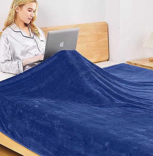 Polar Fleece Throw Blankets Travel Size for The Bed Extra Soft Brush Fabric Super Warm Sofa Throw Blanket 50" x 61"(Royal Blue Travel) - color: Royal Blue, size: Travel (50-Inch-by-61-Inch)