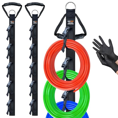 Extension Cord Organizer 2 Pack, Cord Storage Organizer with 5 Slots | Garage Garden Storage Straps, All in One Hanger Straps for Cable, Hose, Rope, Tool Management