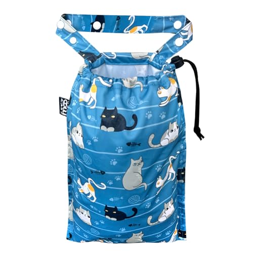 Cute Hanging Car Trash Garbage Bag 100% Leakproof Waterproof Multipurpose for Car Back Front Seat Console with Hanging Strap (Cats Play) - color: Cats Play
