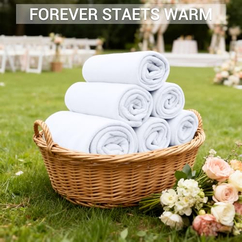 CULVE 24 Pack Fleece Throw Blanket 50x60 - Soft Lightweight Blankets in Bulk for Wedding, Gifts Pet Home Bed Sofa Couch Office Travel(White) - color: White