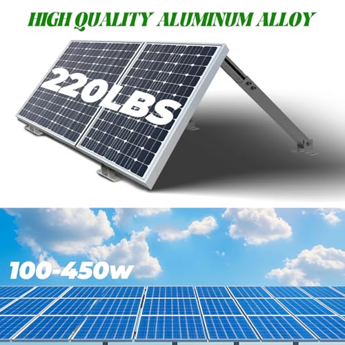 Solar Panel Mounting Brackets, 2 Sets Adjustable Solar Panel Tilt Mount Brackets, 14-27IN Adjust Solar Panel Rack, Support up to 100-450 Watt Mounting Bracket Set, Portable Stand for Roof RV Boat - size: 14-27in adjustable-2 set