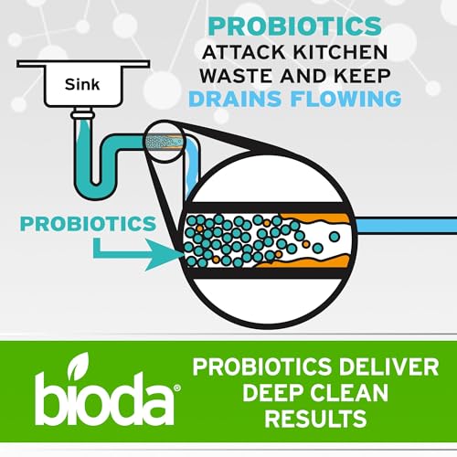 Bioda Multi-Purpose Probiotic Enzyme Cleaner and Deodorizer | Professional Strength | Trash Can Deodorizer, Pet Stains and Odors, Drains, Floors, Bathrooms, Toilets | Made in USA | 1 Gallon | 4 Pack - size: 128 Fl Oz (Pack of 4)