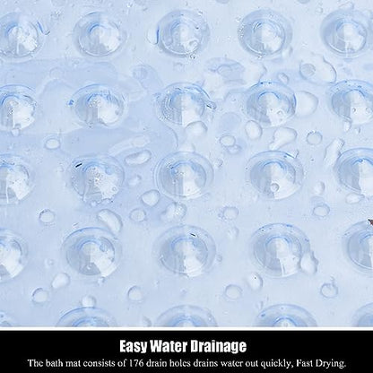 Bathtub and Shower Mats, 28 x 15 Inch Non-Slip Bath Mat, Machine Washable Bath Tub Mat with Suction Cups & Drain Holes for Bathroom, Beige - color: Clear, size: 28" x 15" (Rectangular)